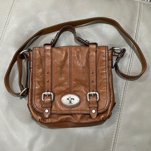 Leather fossil crossbody